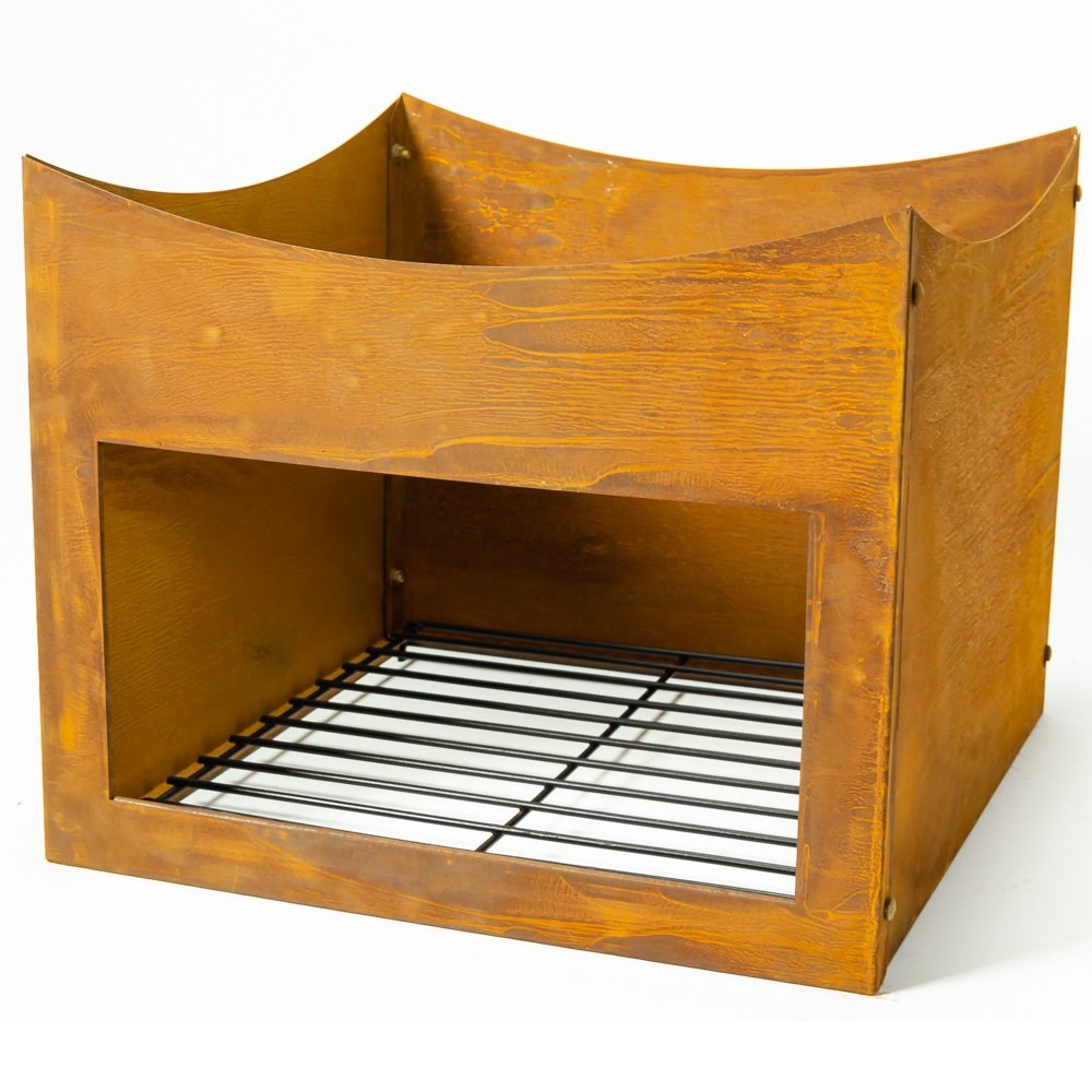 Rust Finish Steel Wood Store Stand for 80cm Fire Bowl - by La Fiesta