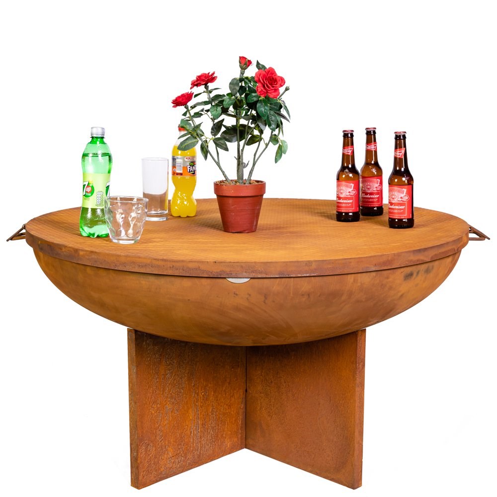 Rust Finish Steel Table Top for 100cm Fire Bowl - by La Fiesta