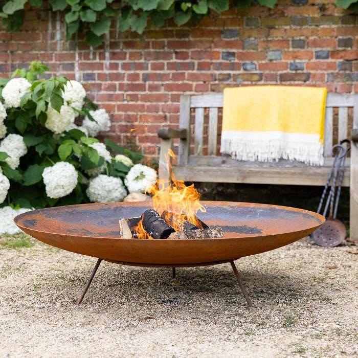 Corten Steel Fire Pit & Water Bowl