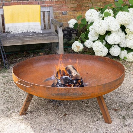 120cm Corten Steel Fire Bowl - Extra Large