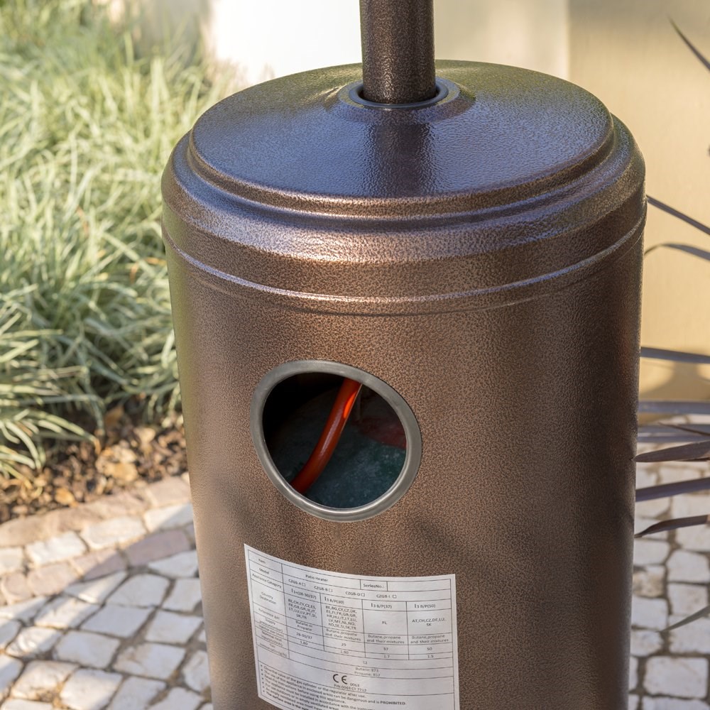12kW Freestanding Powder Coated Steel Gas Patio Heater in Bronze by Heatlab®