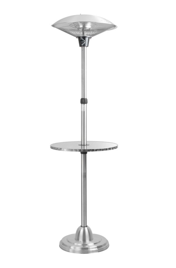 Floor Standing 2.1kW Stainless Steel Adjustable Halogen Electric Patio Heater