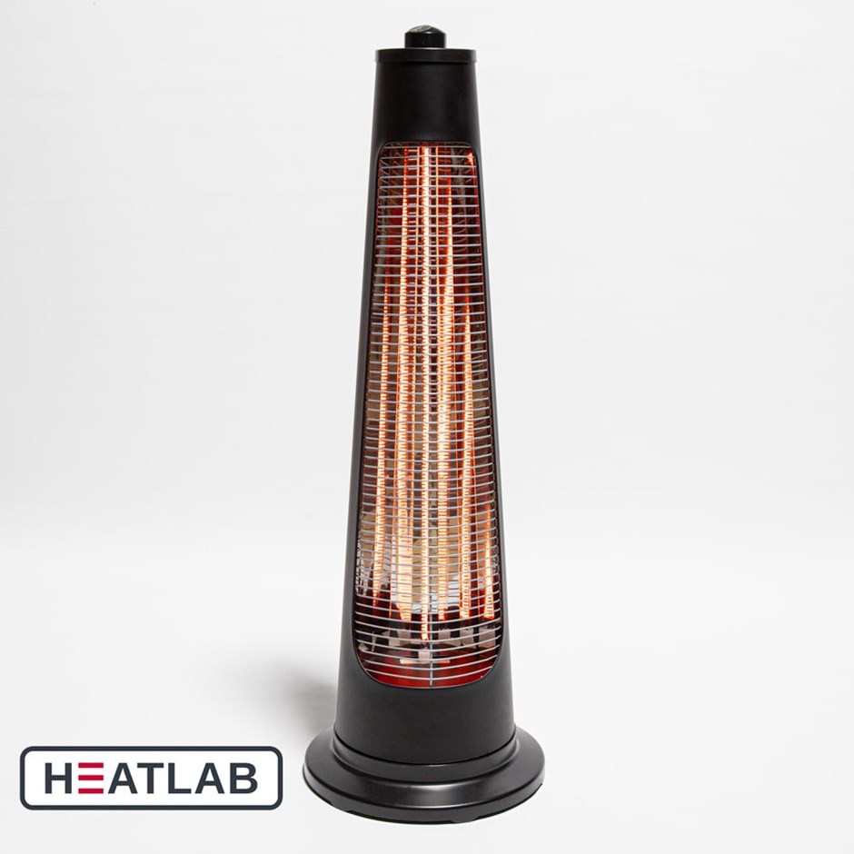 900W IPX4 Streamline Rotating Electric Quartz Bulb Heater | Heatlab®