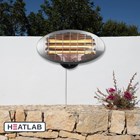 2kW IPX4 Wall Mounted Quartz Bulb Electric Heater with 3 Power Settings by Heatlab™