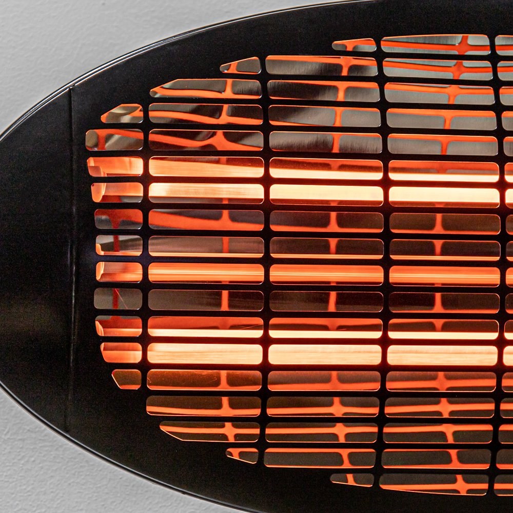 Wall Mounted Quartz Bulb Electric Heater in Black | Heatlab®
