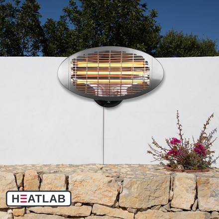 Set of 2 2kW IPX4 Wall Mounted Quartz Bulb Electric Heater w/ 3 Power Settings | Heatlab™