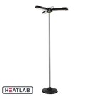 2kW IP34 Halogen Bulb Electric Infrared Parasol Patio Heater with Freestanding Pole by Heatlab®