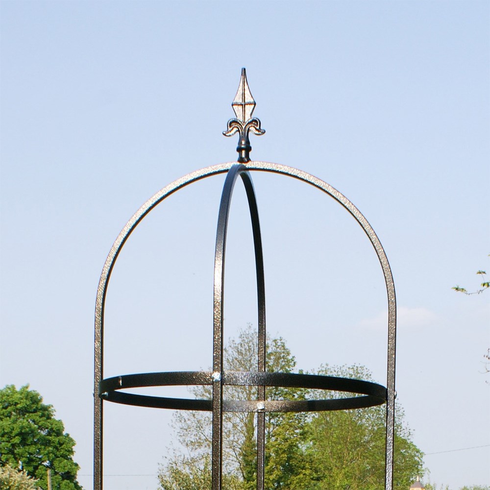 Traditional Steel Obelisk Plant Support | Black