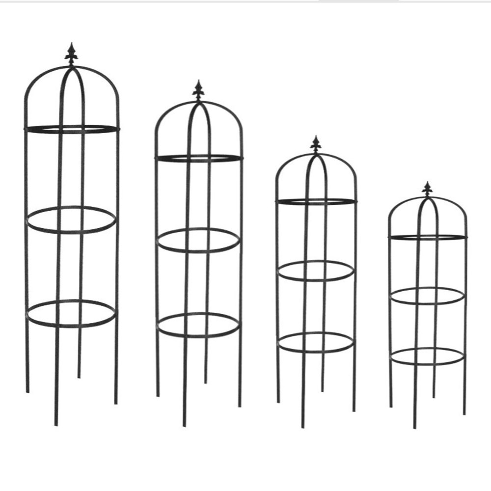 Traditional Steel Obelisk Plant Support | Black