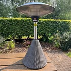 2.1kW IP44 Halogen Bulb Electric Infrared Table Top Heater with Brown Base 3 Heat Settings by Heatlab®