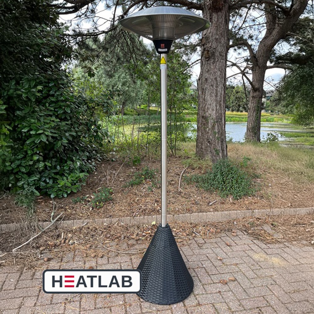 Floor Standing 2.1kW Halogen Electric Patio Heater With Rattan Base