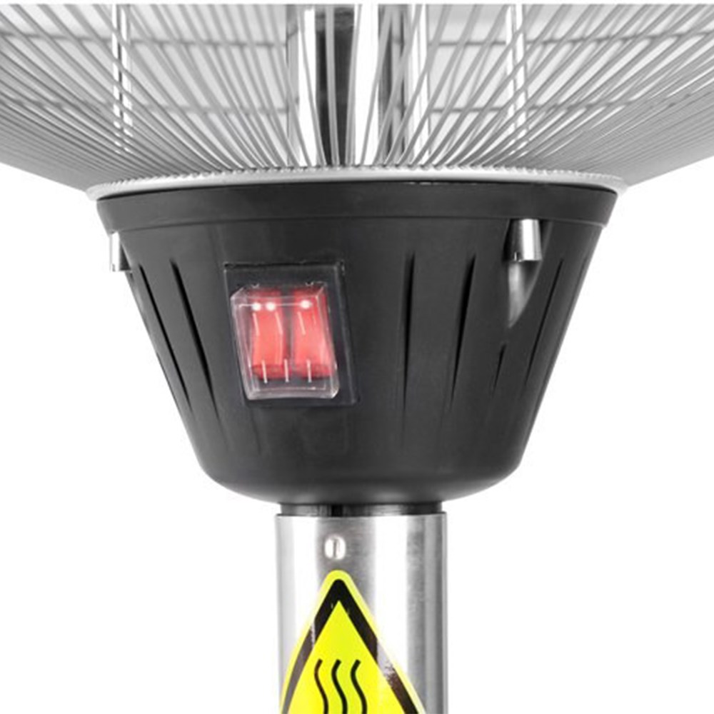 2.1kW Freestanding Halogen Bulb Infrared Electric Patio Heater w/ Black Base