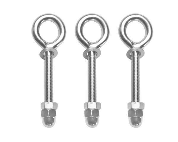 9.8\ / 3m Stainless Steel Shade Sail Pole with Eyebolts - 3 Sections