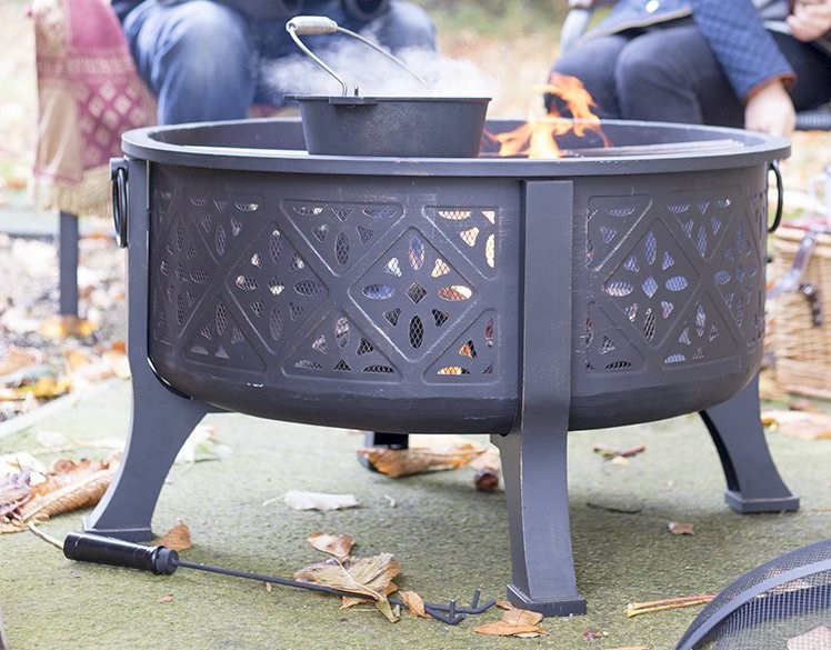 Buy 76cm Moresque Steel Firepit with Grill by La Hacienda Delivery by Primrose