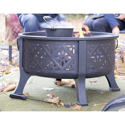 76cm Moresque Steel Firepit with Grill - by La Hacienda™