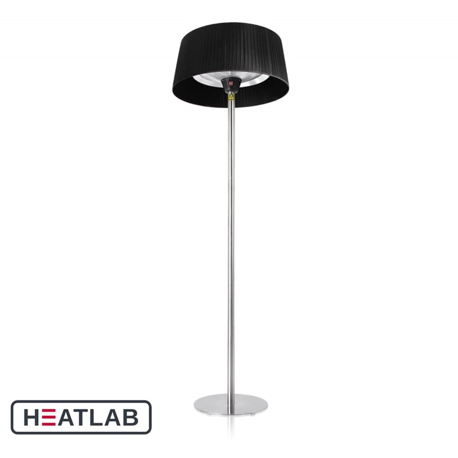 2.1kW IP44 Black Lampshade Heater with Stainless Steel Stand and Base by Heatlab