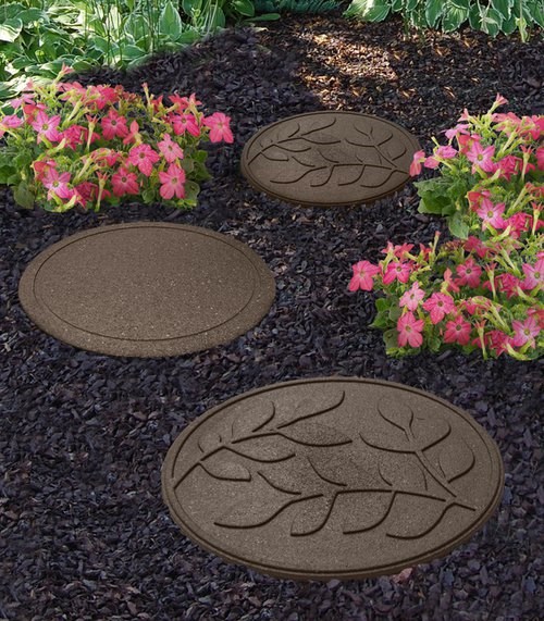 18\ (46cm) Reversible EcoTrend Stepping Stone Leaves Design Earth - Pack of 10