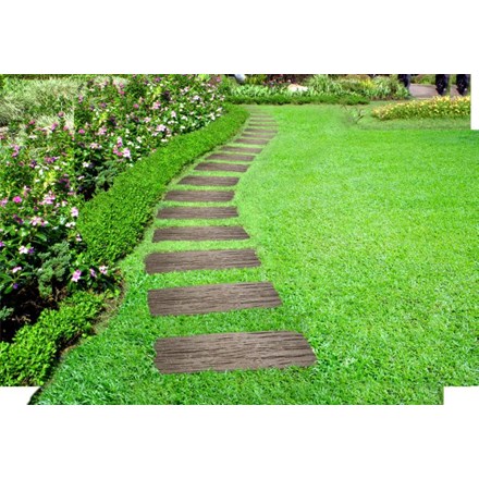 25 x 61cm - Rail Road Tie Stepping Stone Earth - Pack of 10