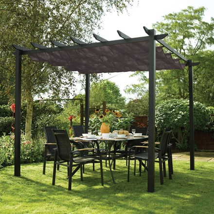 3m x 3m Grey Latina Gazebo Canopy by Rowlinson