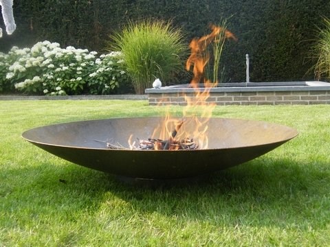 80cm Corten Steel Fire Pit and Water Bowl