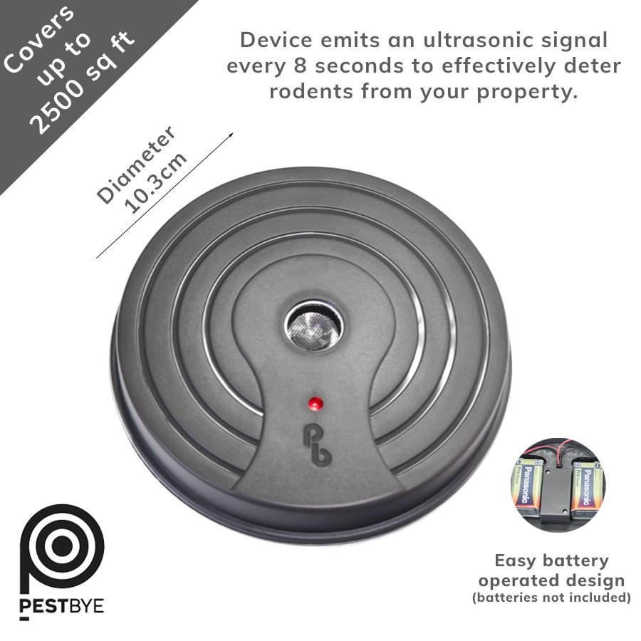 PestBye Battery Operated Ultrasonic Rat & Mouse Rodent Repeller