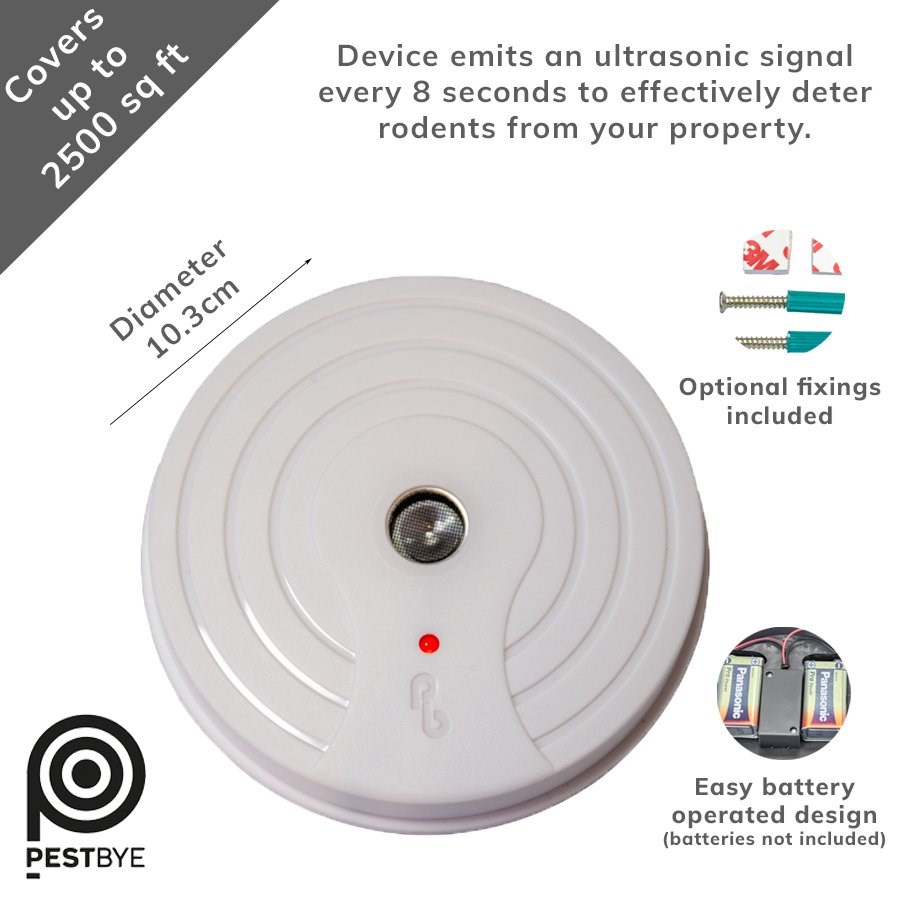 PestBye Battery Operated Ultrasonic Rat & Mouse Rodent Repeller