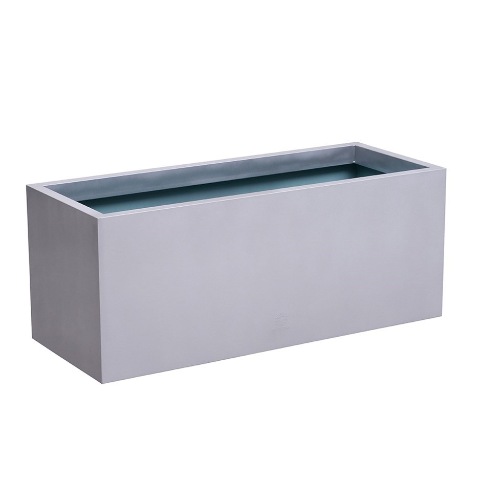 Silver Zinc Trough Planter