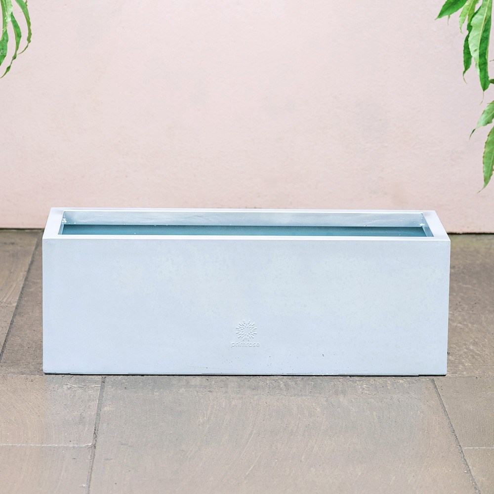 Silver Zinc Trough Planter