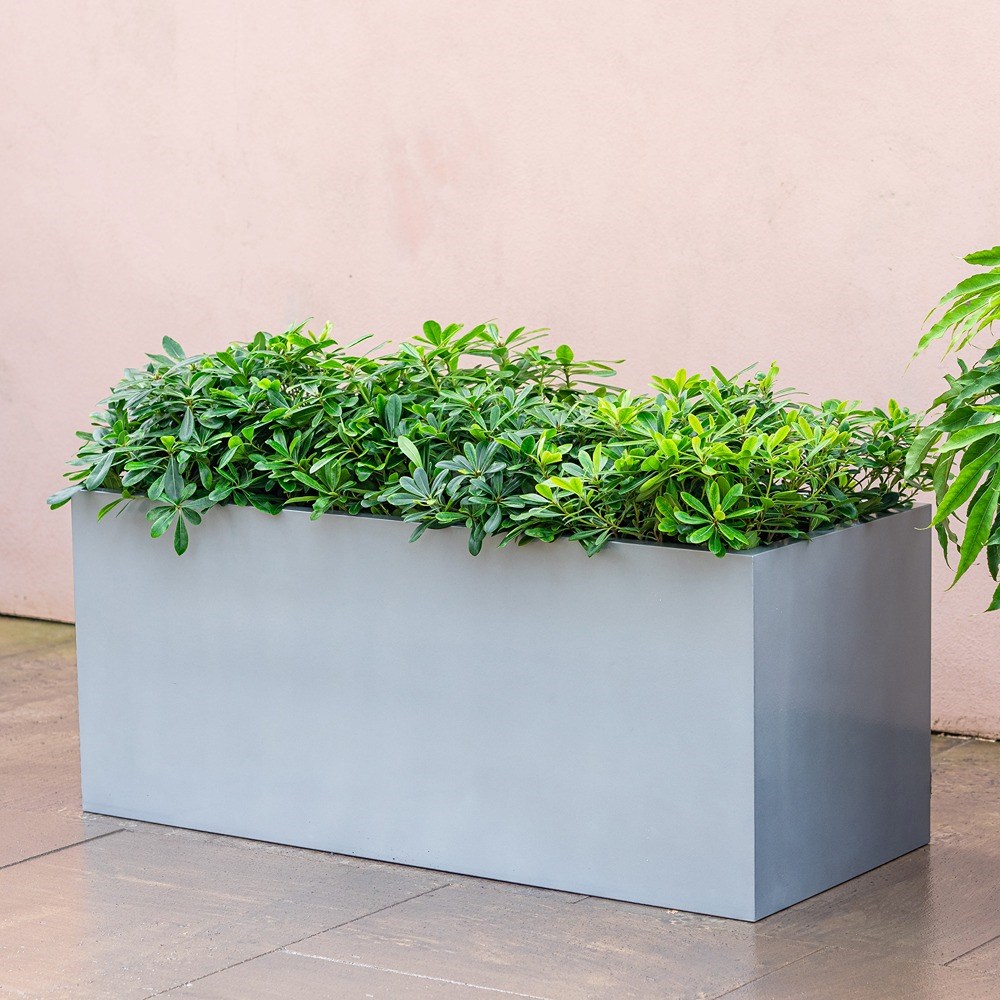 Silver Zinc Trough Planter