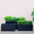 64cm Black Zinc Trough Planter