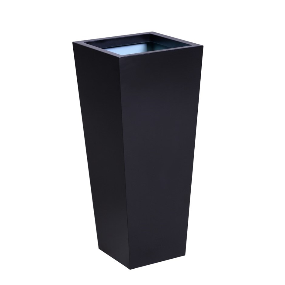 Black Zinc Flared Square Planter