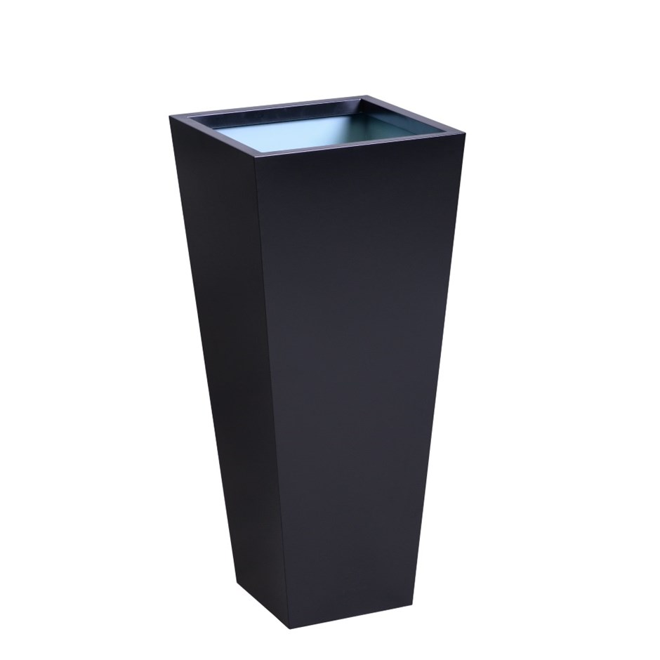 Black Zinc Flared Square Planter