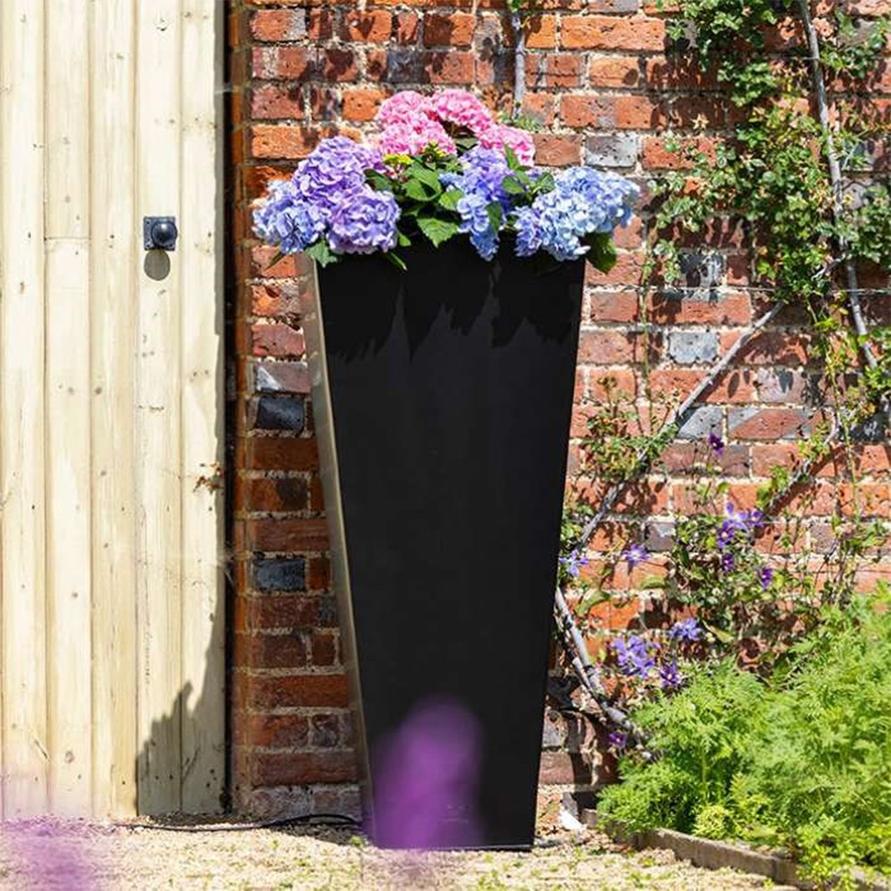Black Zinc Flared Square Planter