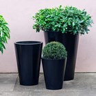 39cm Black Zinc Tall Round Planter