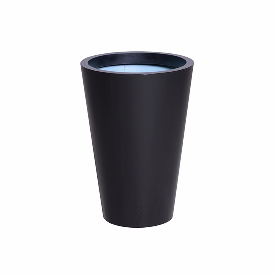Black Zinc Tall Round Planter