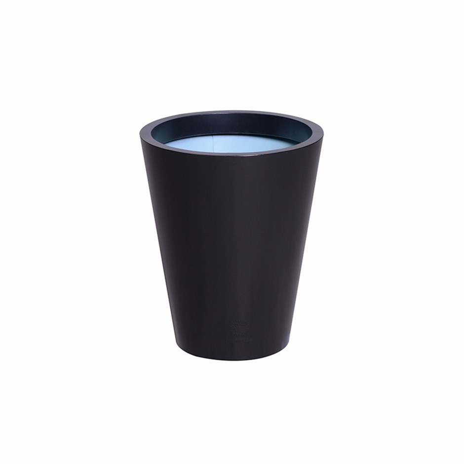 Black Zinc Tall Round Planter