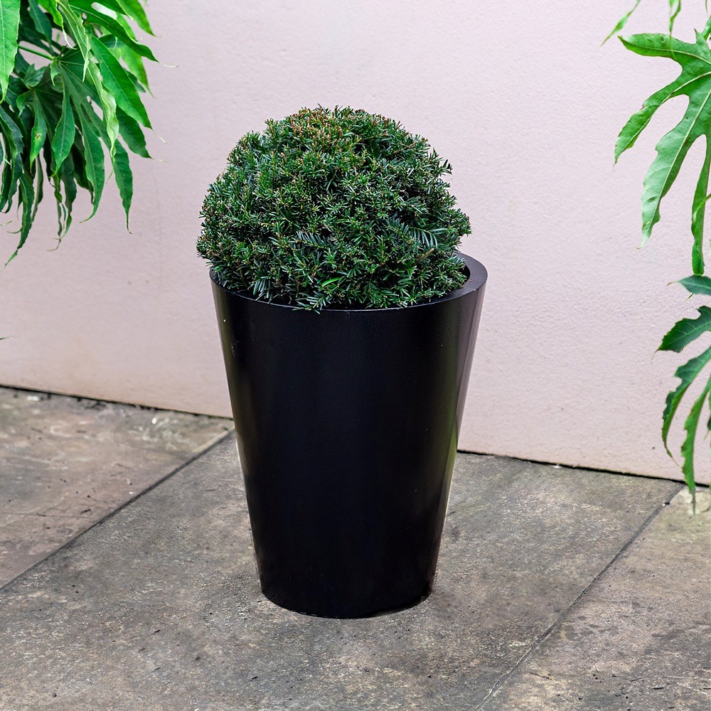 Black Zinc Tall Round Planter