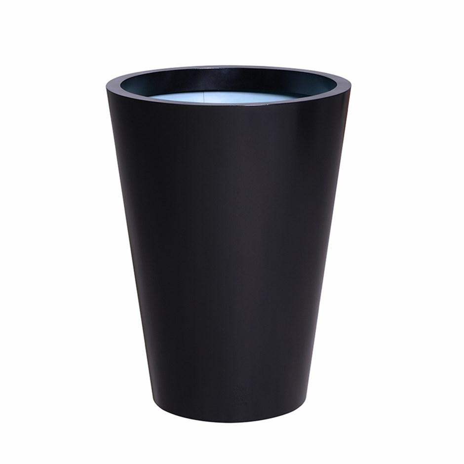 Black Zinc Tall Round Planter
