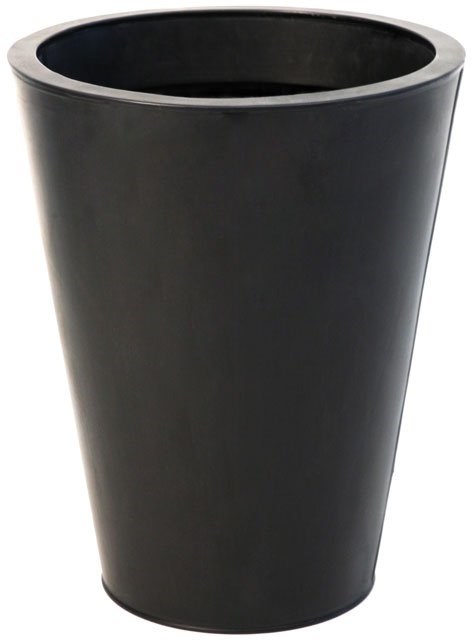 H69.5cm Zinc Galvanised Black Cone Planter - By Primrose™