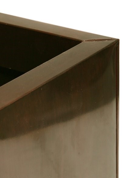30cm Zinc Galvanised Mocha Brown Cube Pot - By Primrose™