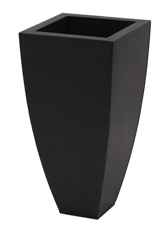 100cm Zinc Galvanised Black Tapered Cube Planter - By Primrose™