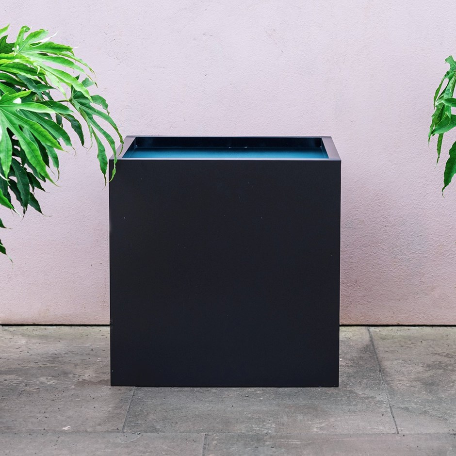 Black Zinc Cube Planter