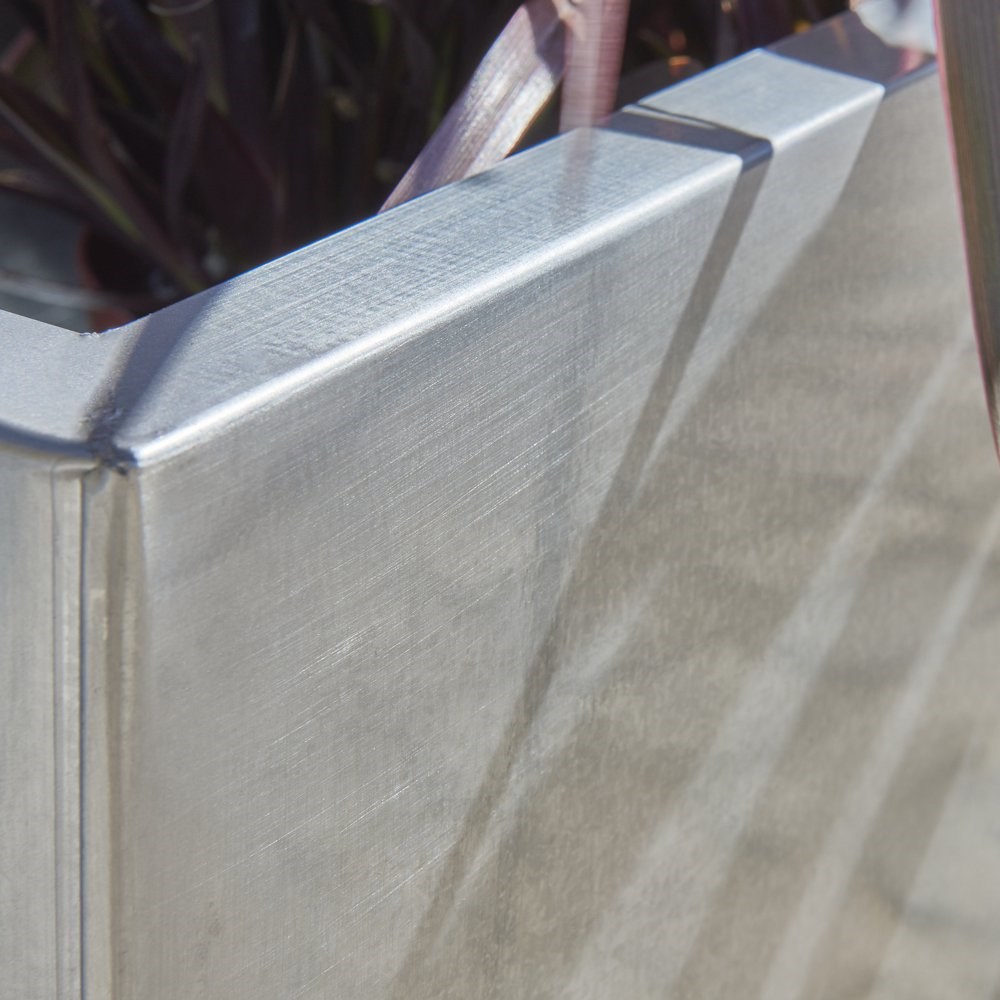40cm Zinc Galvanised Silver Cube Planters - By Primrose™