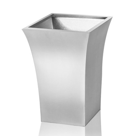 H56cm Zinc Galvanised Silver Flared Square Planter - By Primrose™