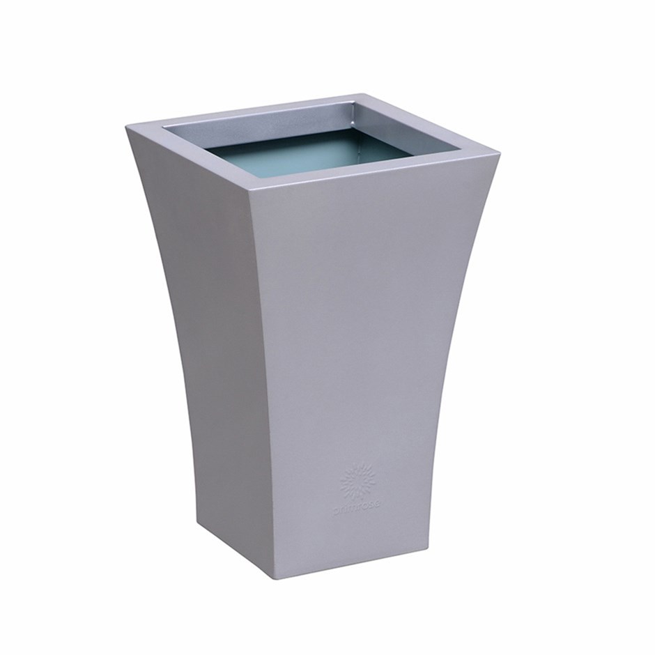 Silver Zinc Flared Square Planter