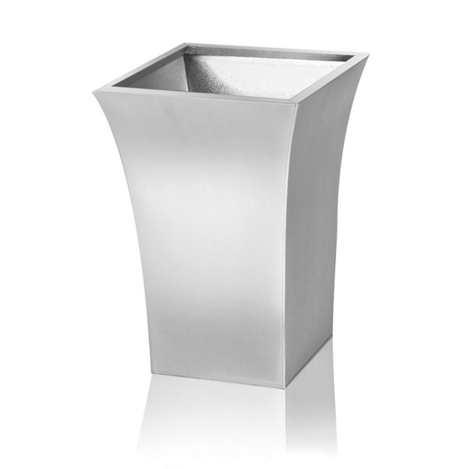 Silver Zinc Flared Square Planter