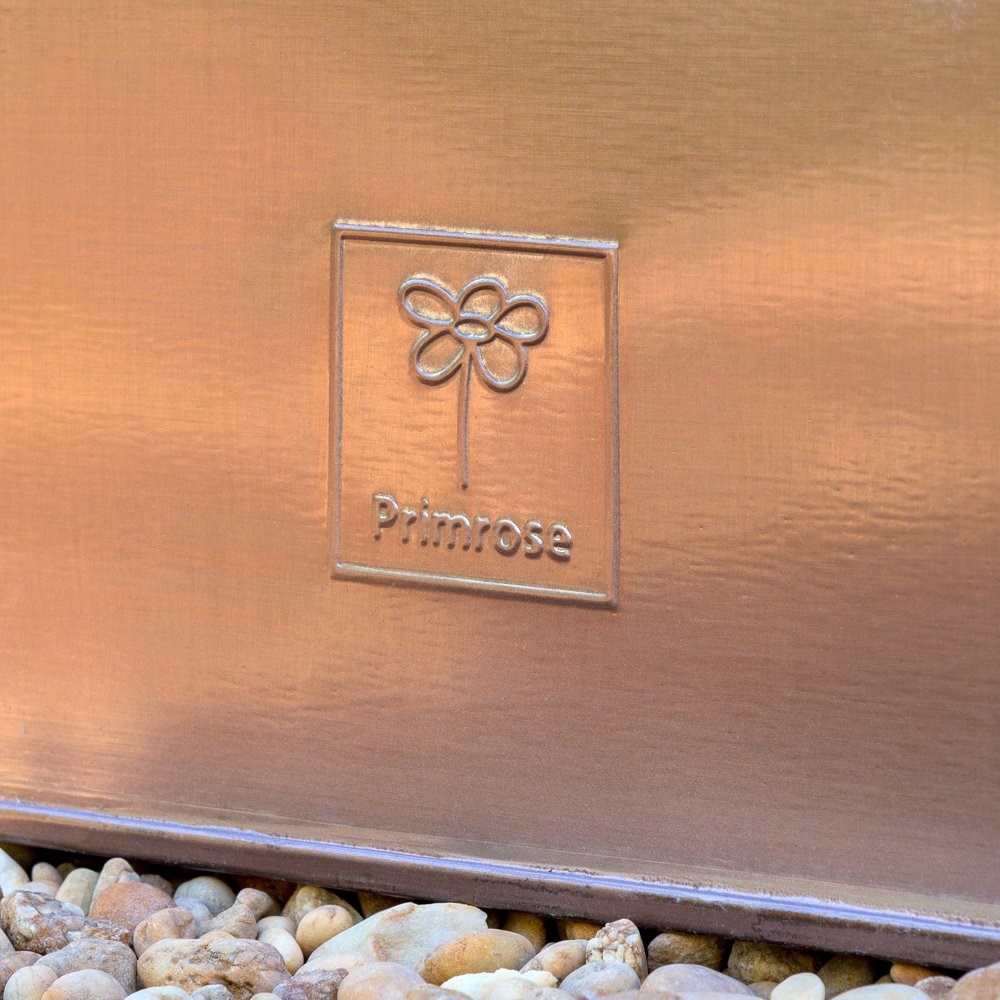 H89cm Zinc Galvanised Flared Square Planter in a Copper Finish by Primrose™