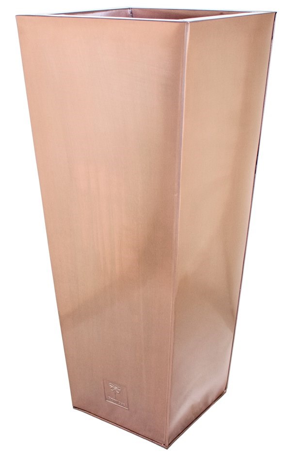 H70cm Zinc Galvanised Flared Square Planter in a Copper Finish by Primrose™