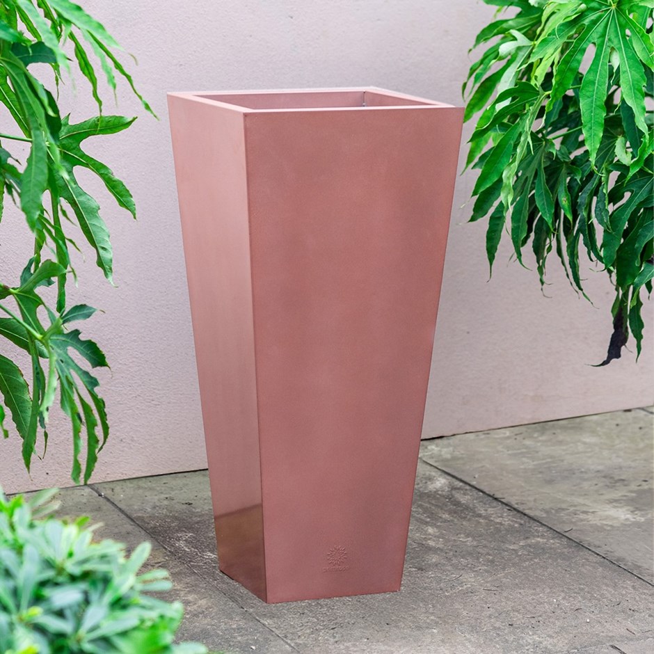 Copper Zinc Tapered Square Planter