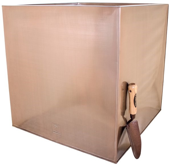 60cm Zinc Galvanised Cube Planter in a Copper Finish by Primrose™